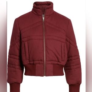 Treasure & Bond Flannel Crop Puffer Jacket